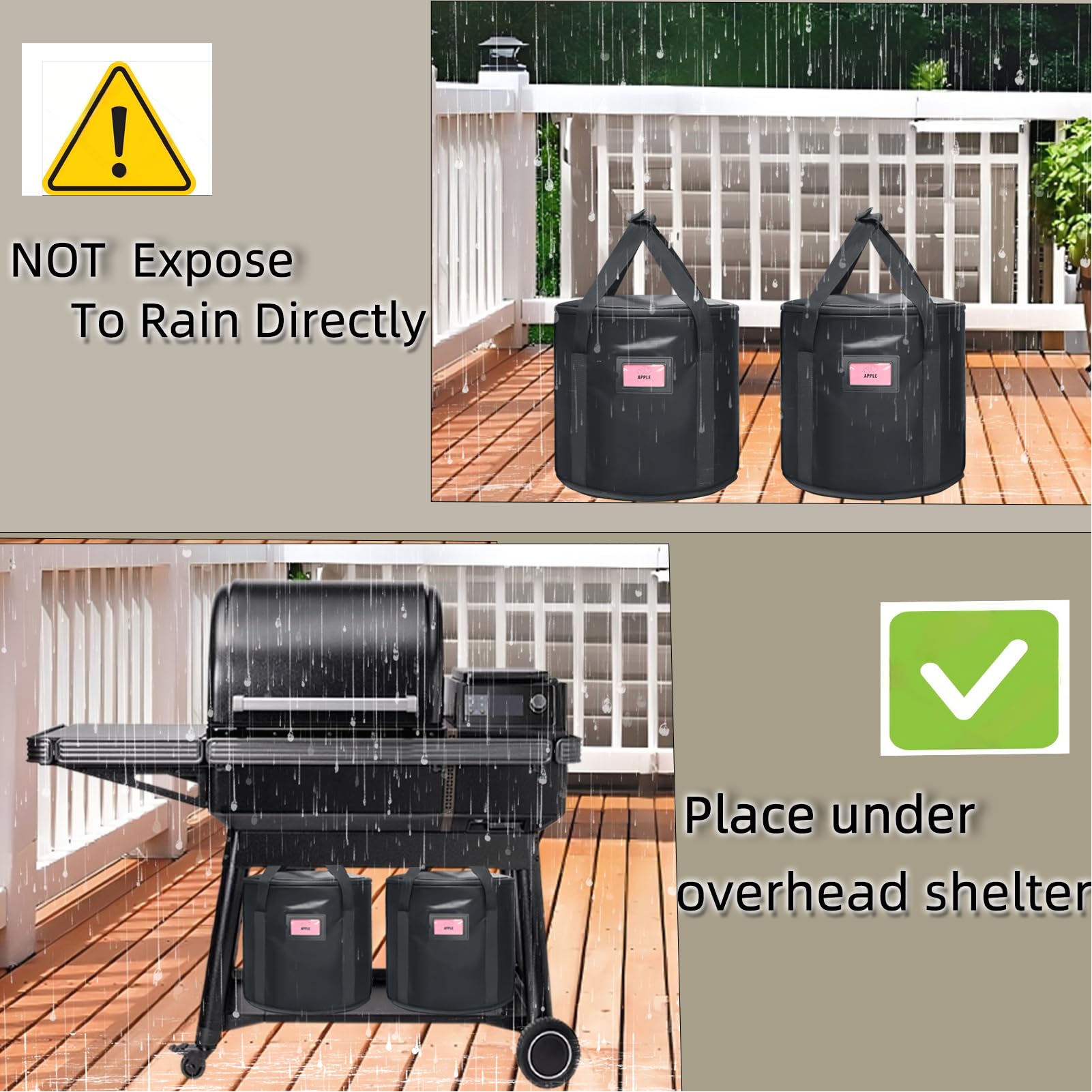 TOHONFOO pellet bin with reinforced handles for easy transport.