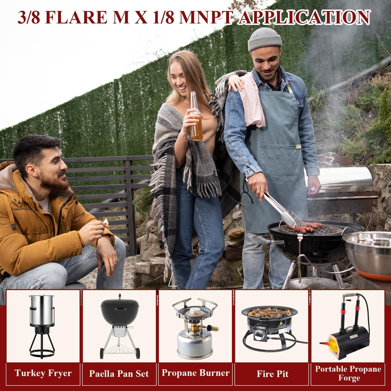 TOHONGADON 6ft length enables flexible appliance placement during outdoor cooking