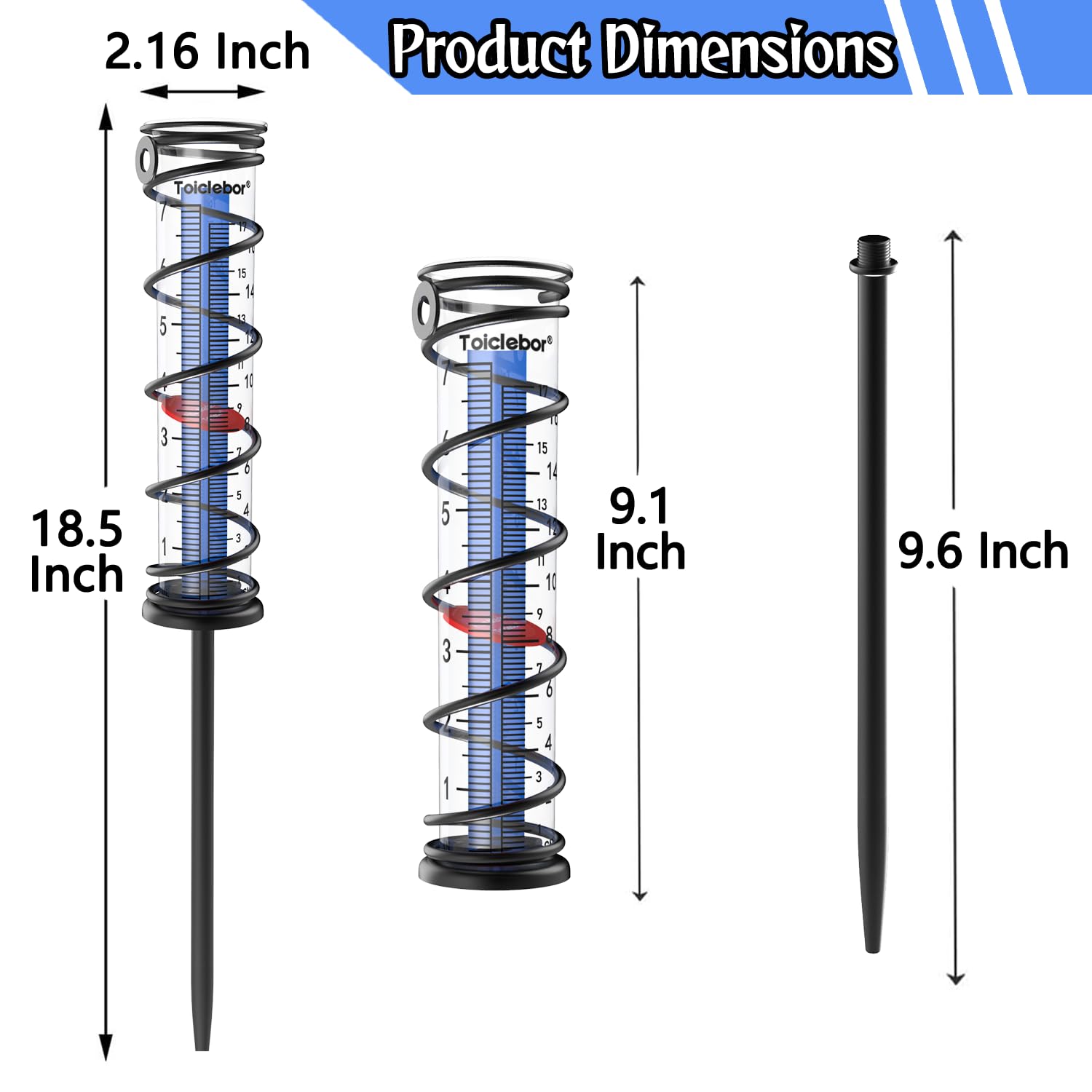Toiclebor rain gauge durable-plastic construction withstands all-season use.