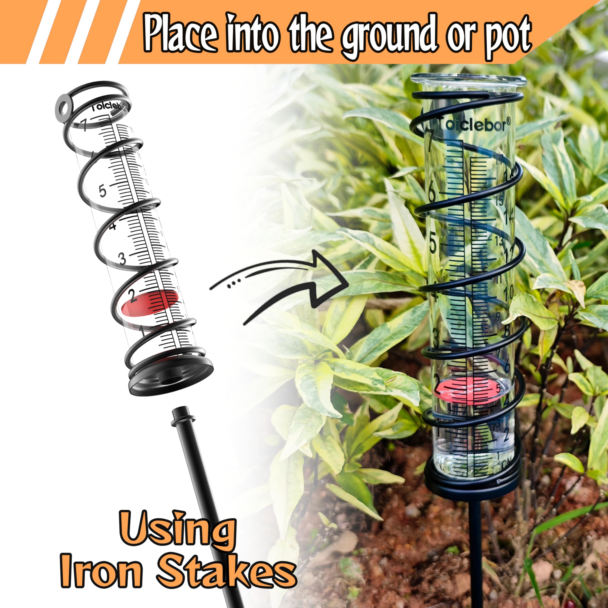 Toiclebor heavy-duty glass tube with red float provides high visibility