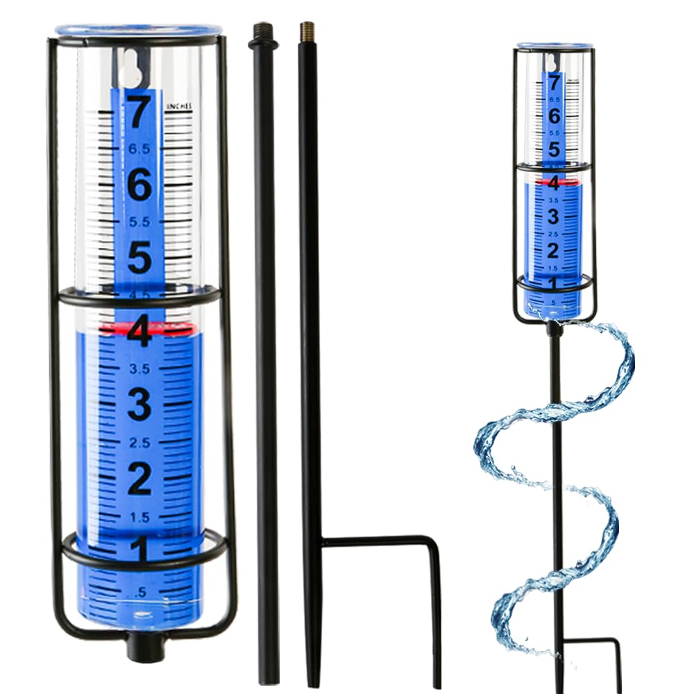 Toiclebor rain gauge outdoor with 7 inch scale for precise readings