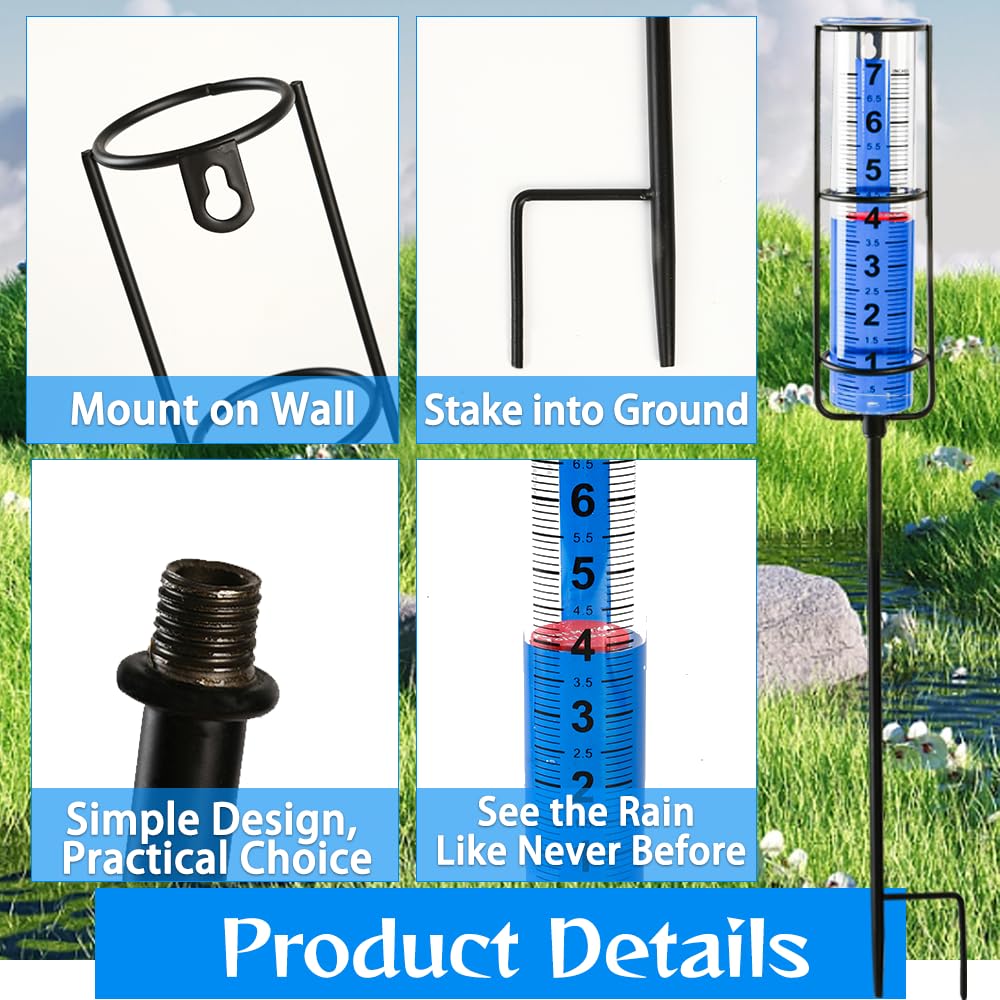 Toiclebor rain gauge red float marker improves water level visibility