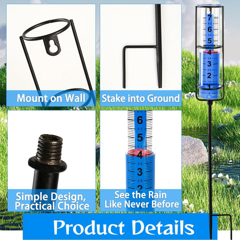 Toiclebor rain gauge red float marker improves water level visibility