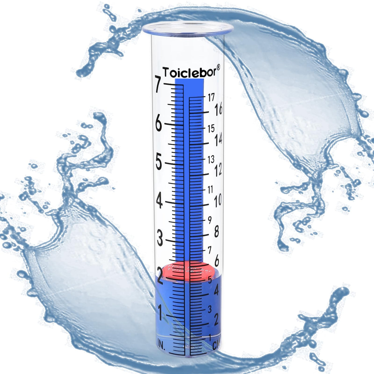 Toiclebor replacement-tube for rain gauge showing clear readability and compatibility.