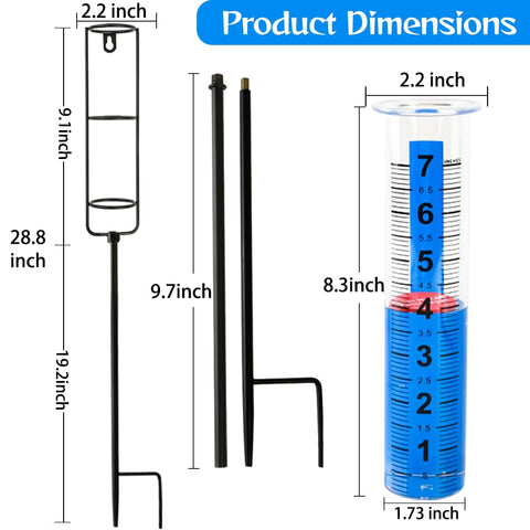 Toiclebor rain gauge model RM-LBS7-002 ready for top ring hanging