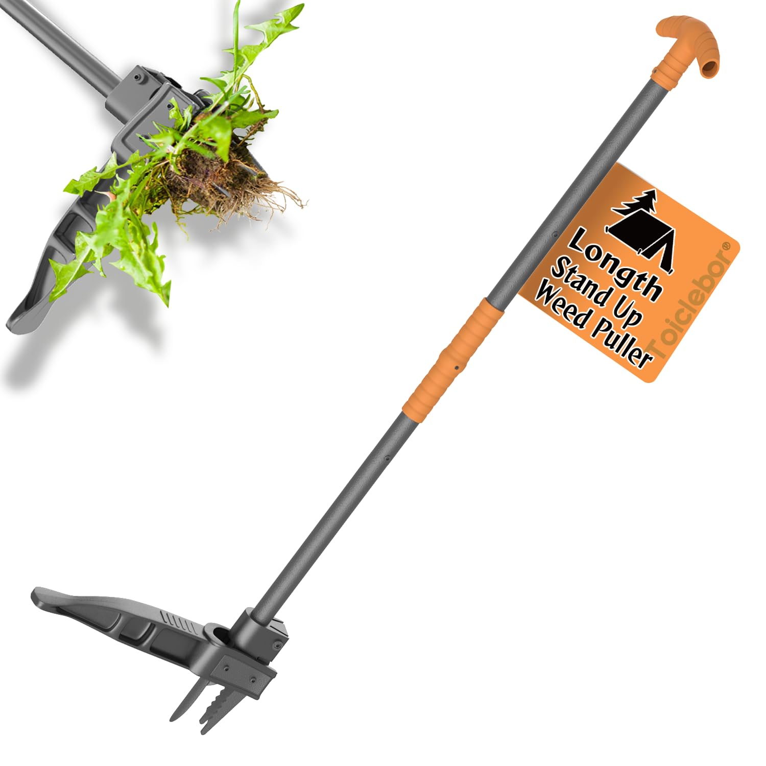 Toiclebor stand-up weed puller 42-inch handle eases weeding without bending.