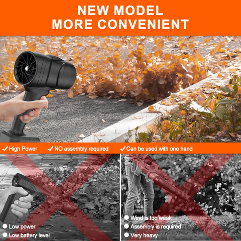 Toieue leaf blower shows battery status with indicator light during charging.