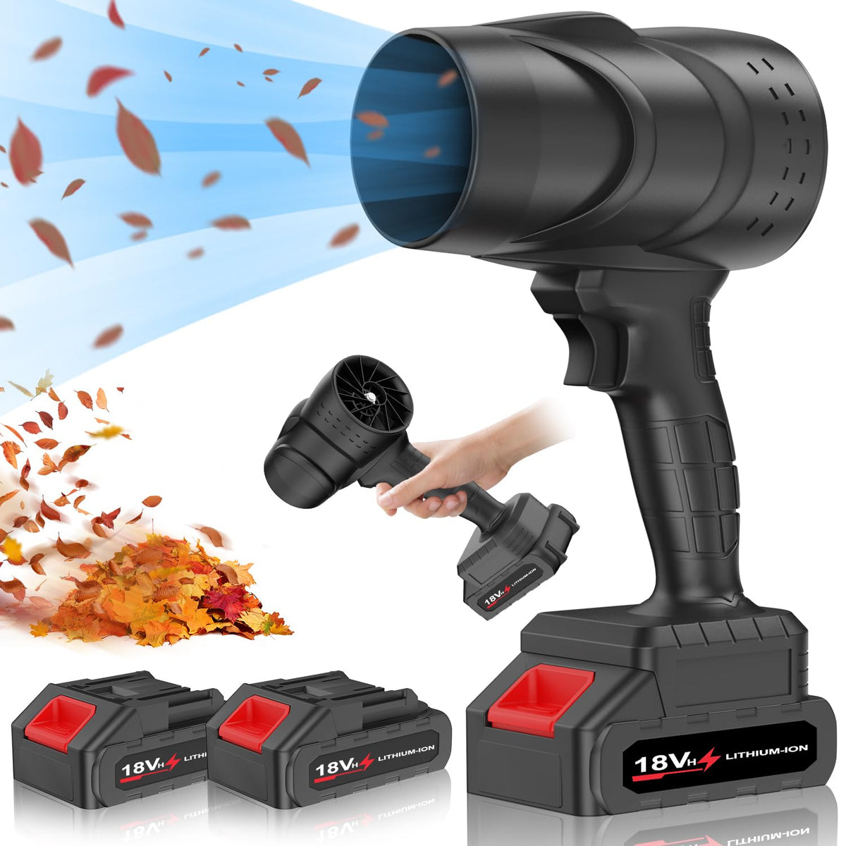 Toieue cordless leaf blower in compact design for easy yard cleanup.