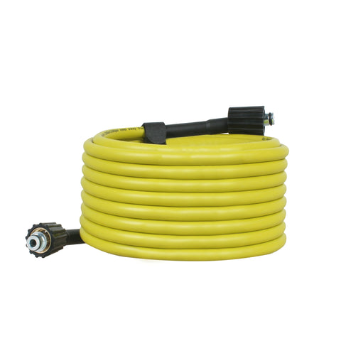 TOKDOOT ryobi-compatible 50ft hose demonstrates secure connection for rugged outdoor cleaning.