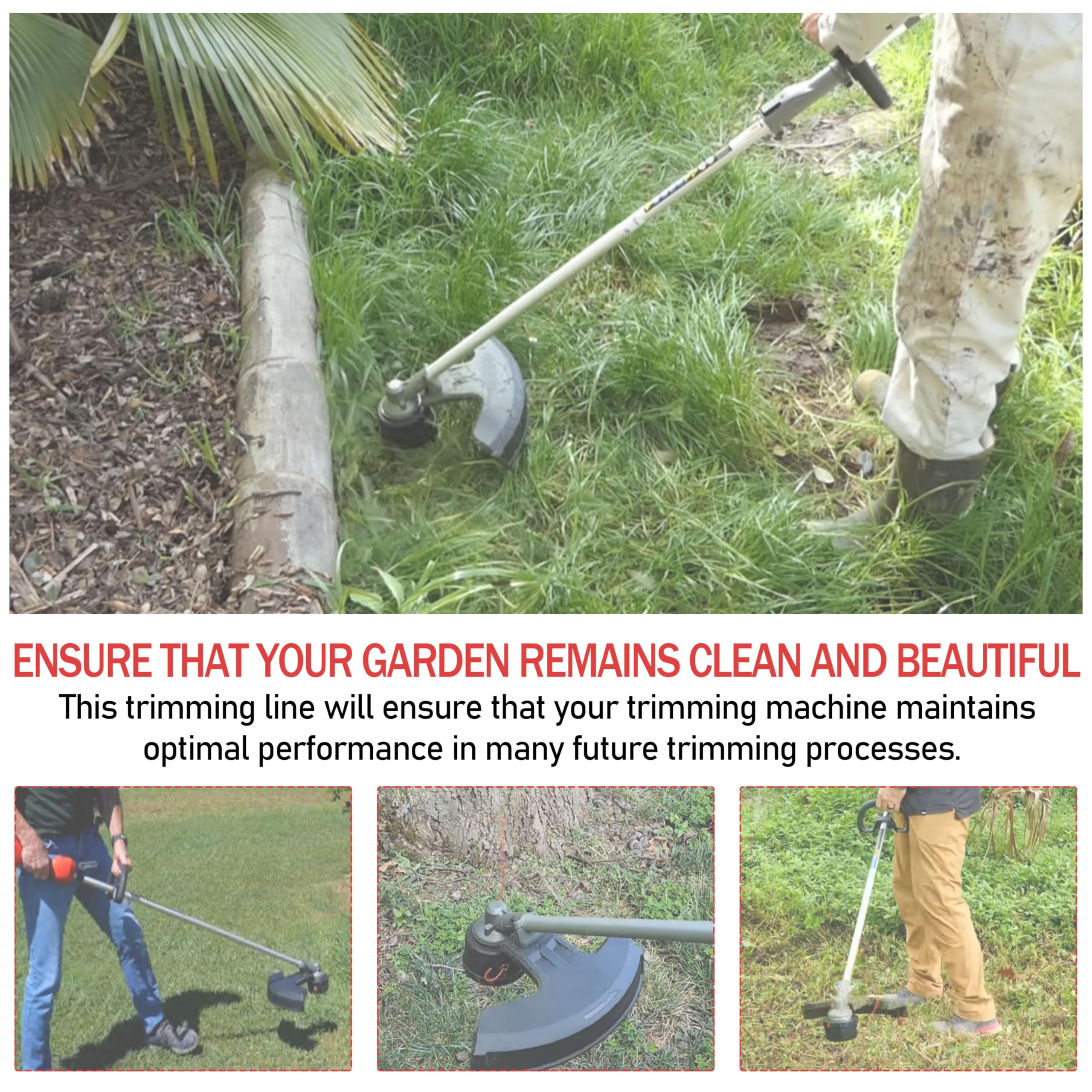 TOKDOOT 0.095 inch diameter clears weeds efficiently.