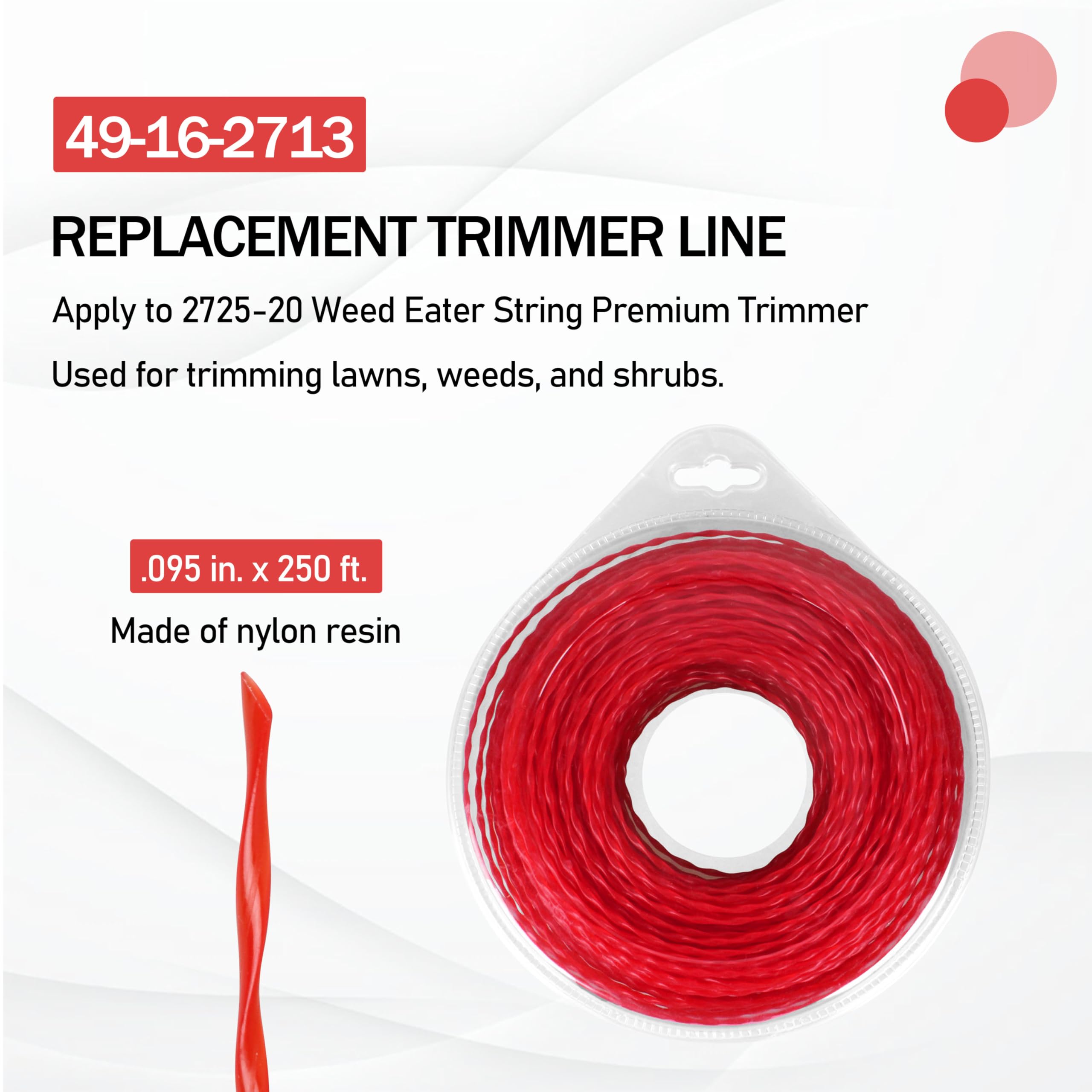 TOKDOOT trimmer line helps maintain a neat lawn edge.