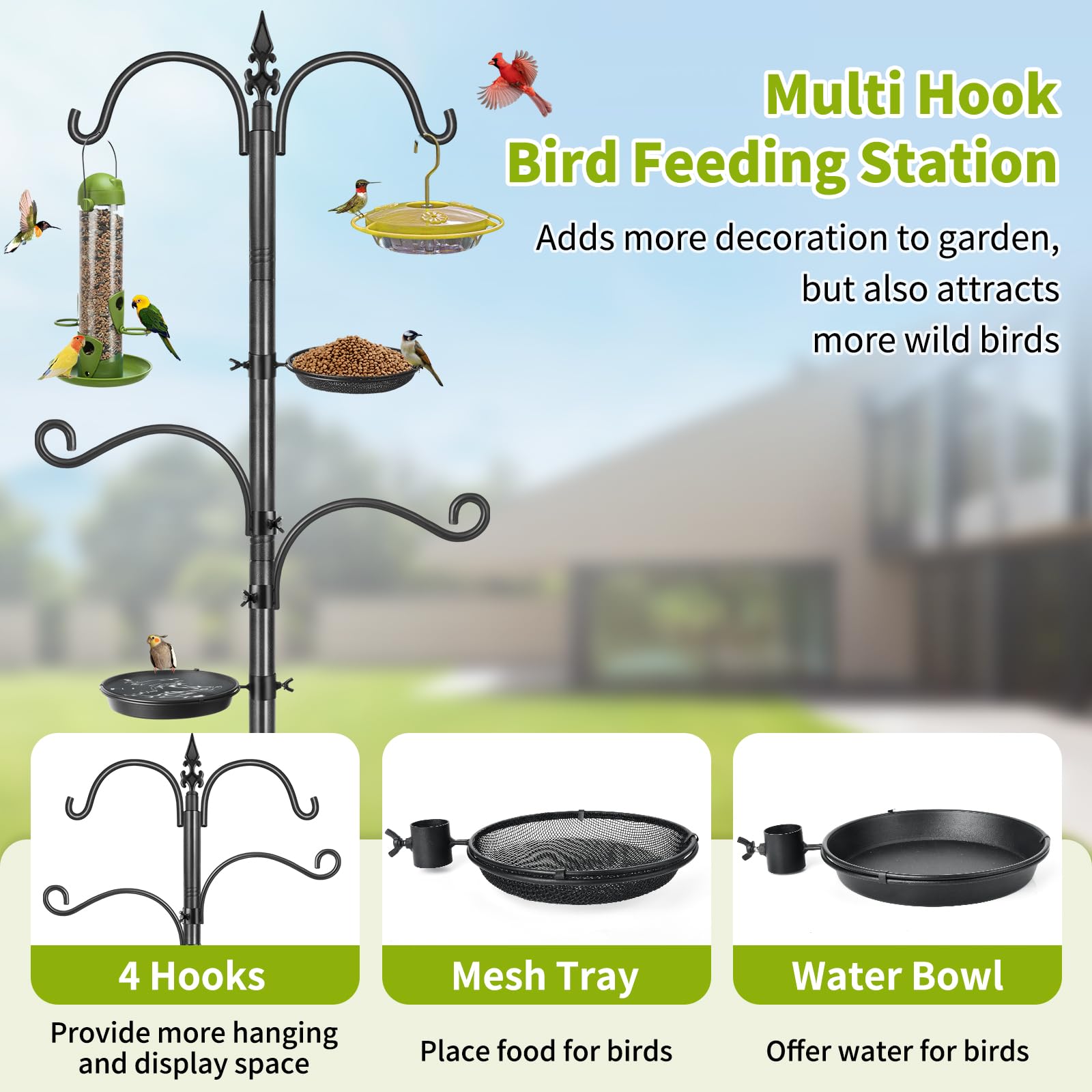 TOKPLNU Durable black metal resists rain and snow for years.