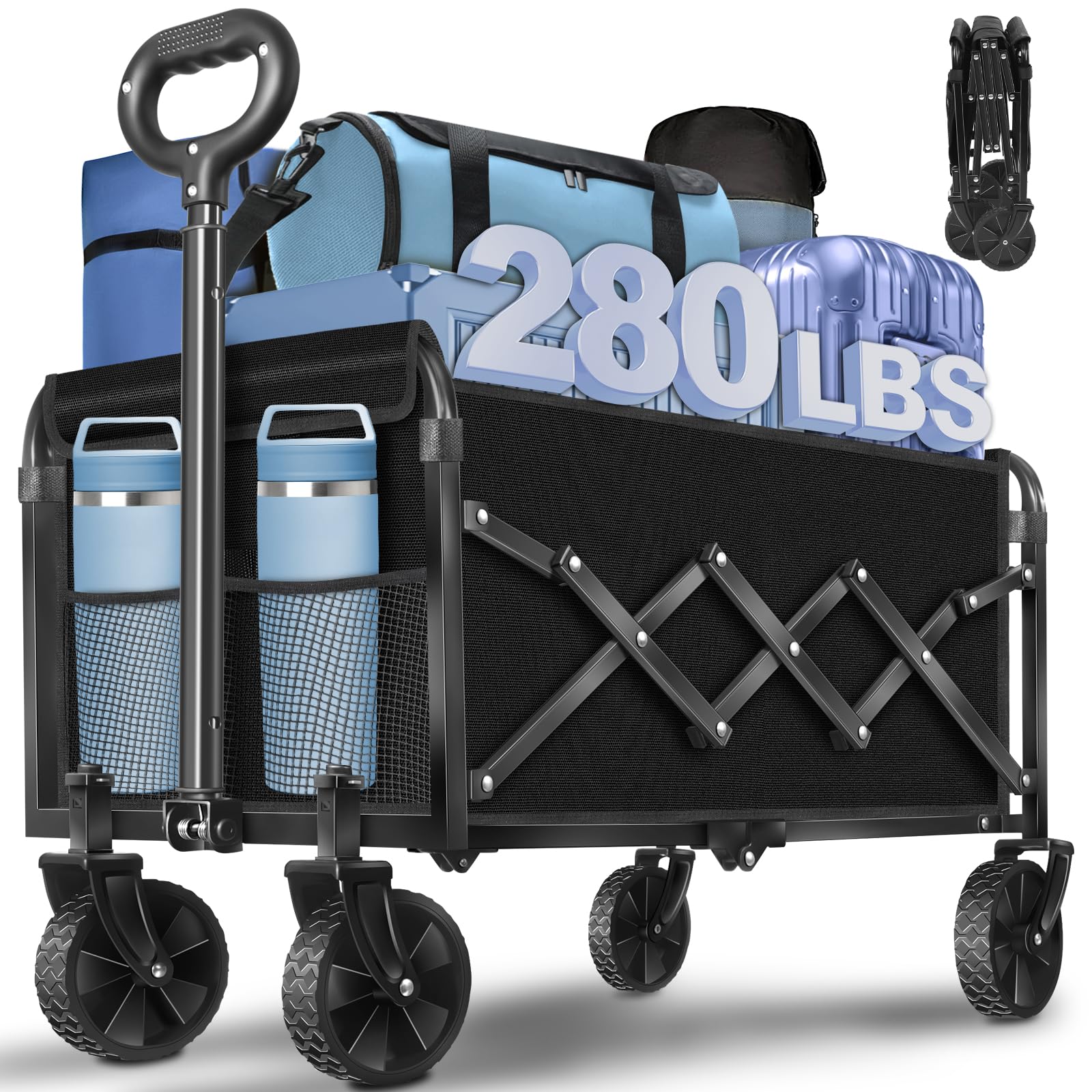 TOKXTIK Wagons folded compactly for easy storage after a trip.