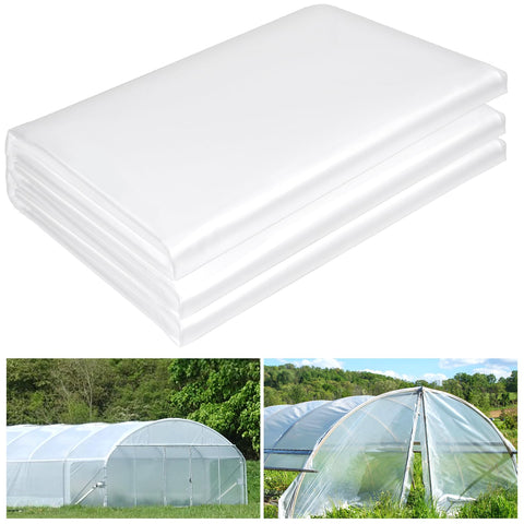 ToLanbbt clear greenhouse film 25x40ft for even light and healthy plant growth.