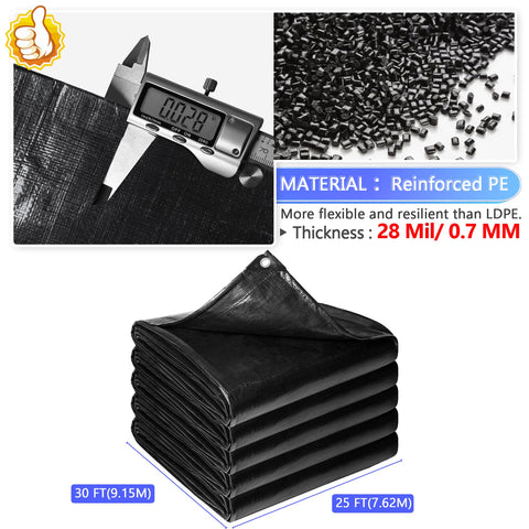 ToLanbbt 28mil-thick pond liner offers puncture resistance for outdoor ponds.