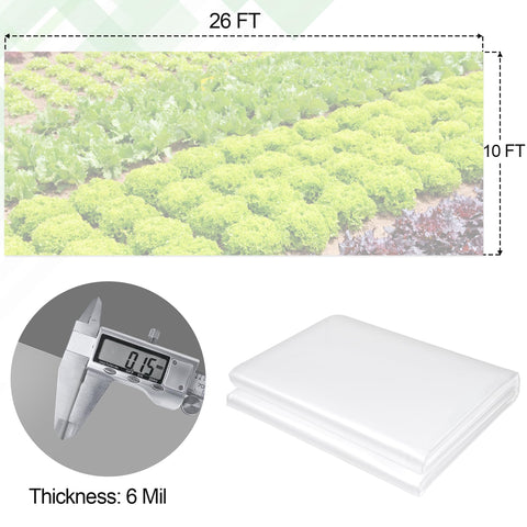 ToLanbbt 6 mil heavy-duty greenhouse film offers tear resistance and durability.