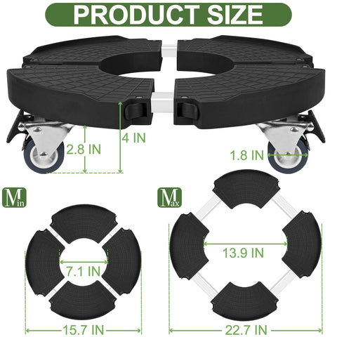 ToLanbbt adjustable plant caddy height from 15.7 to 22.7 inches.