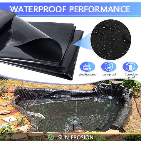 ToLanbbt black pond liner protects pond soil and water.