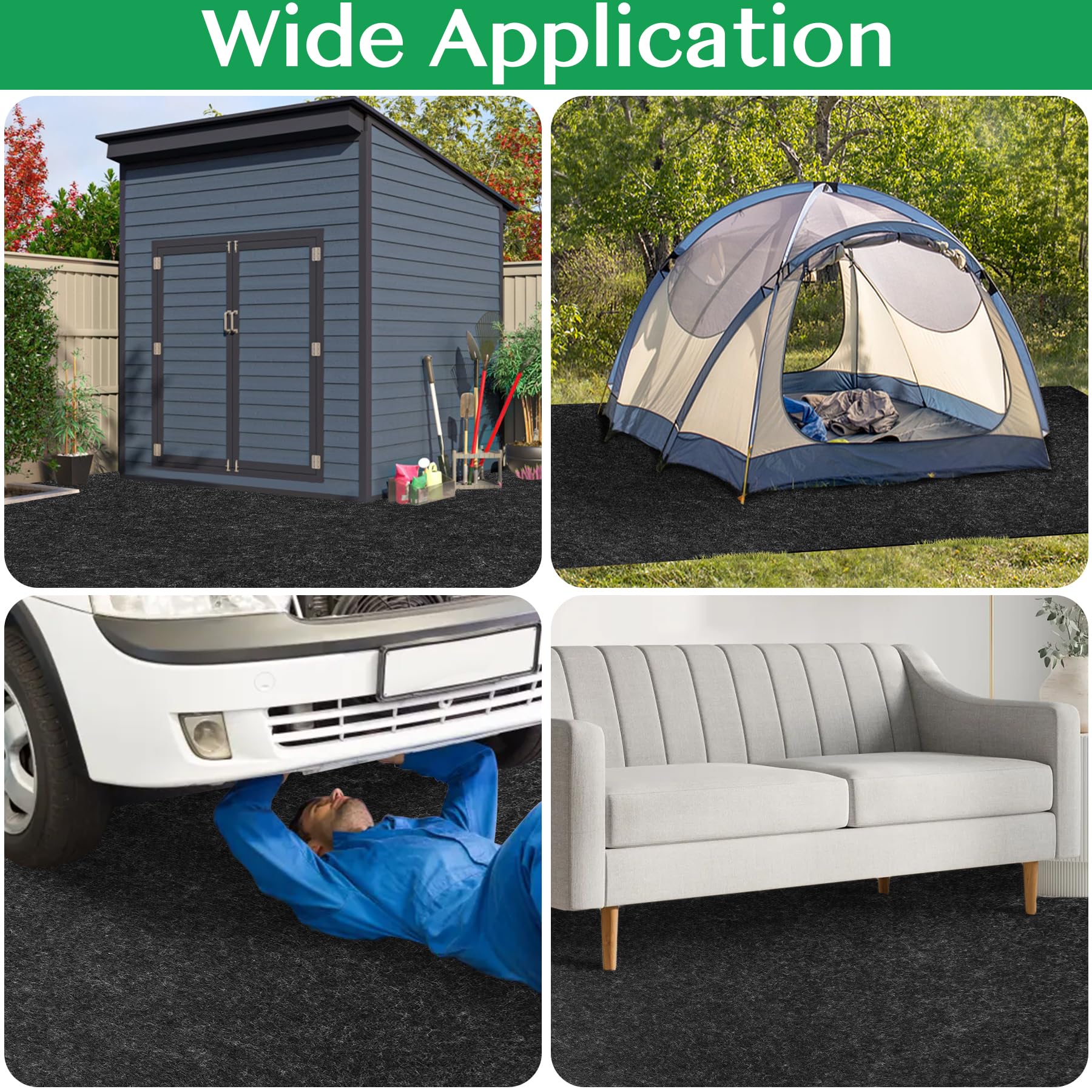 ToLanbbt shed floor mat easy clean design allows quick vacuum or hose rinse.