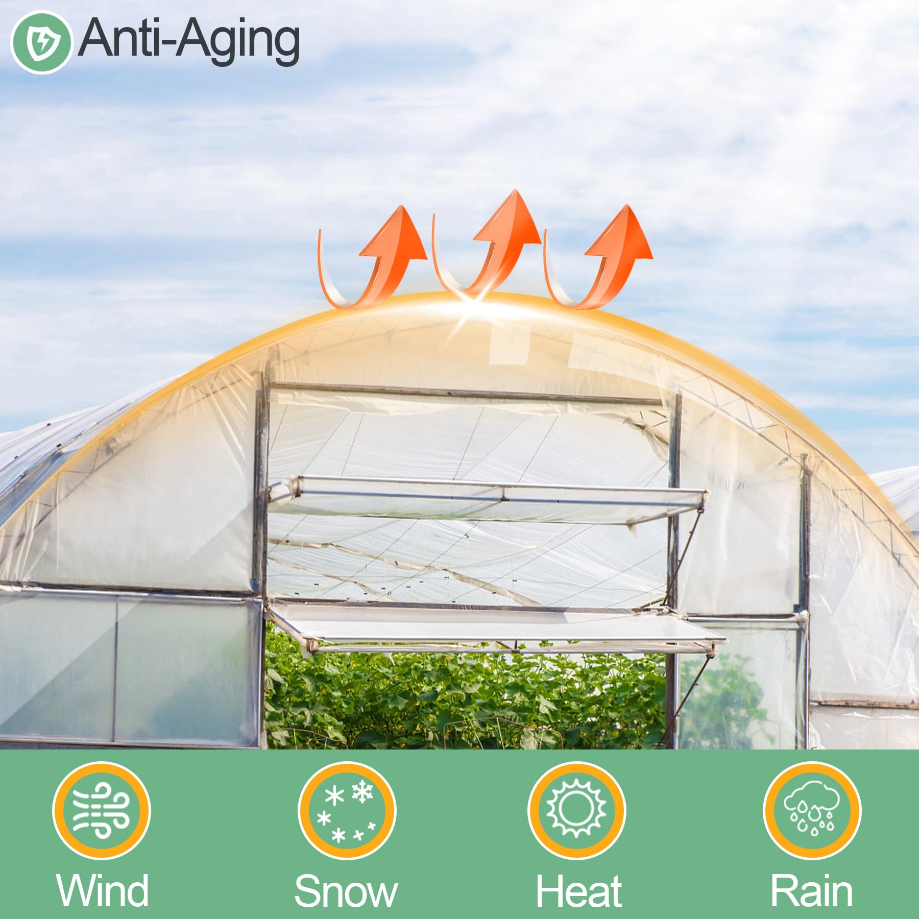 ToLanbbt easy-unfold greenhouse film for quick setup and cutting.