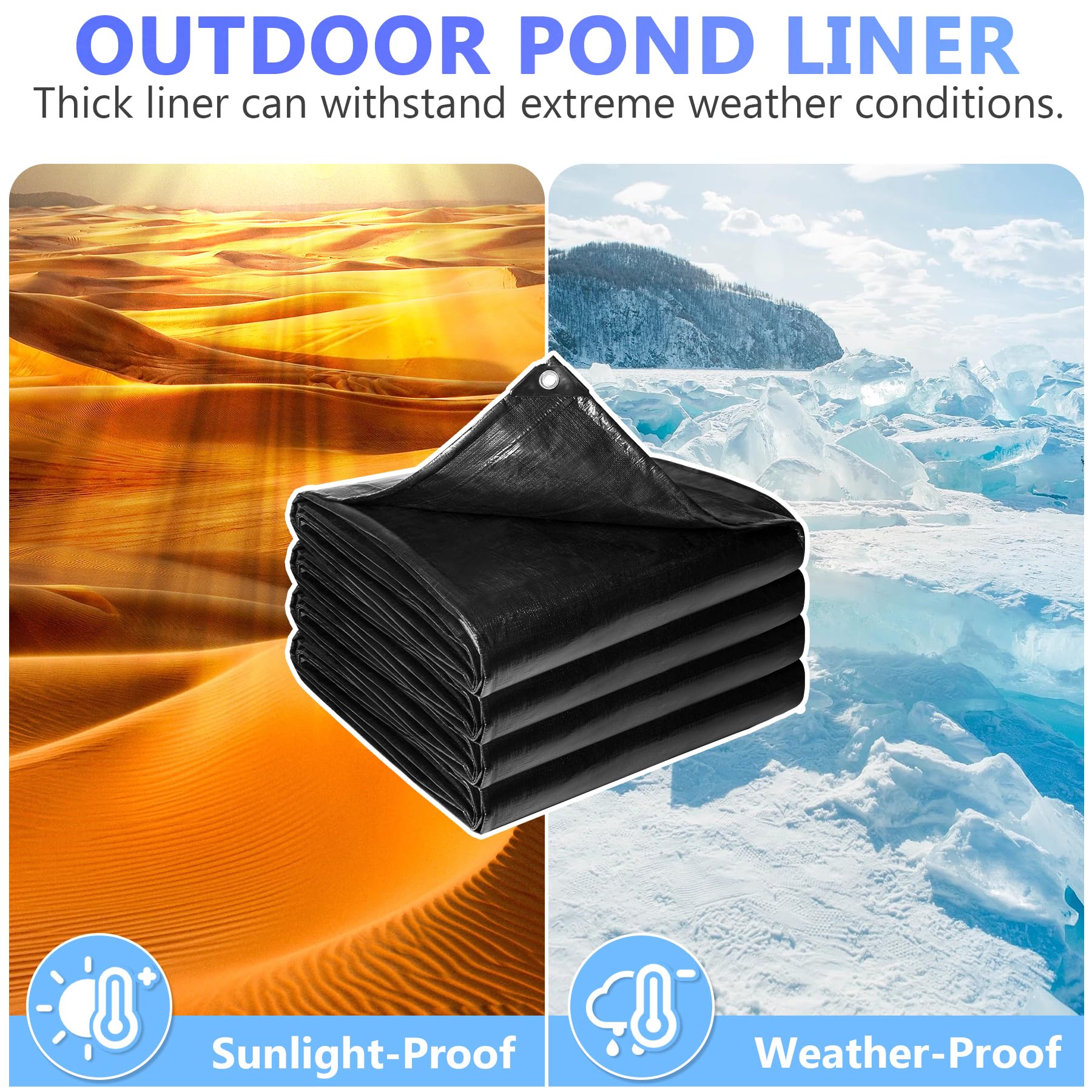 ToLanbbt outdoor pond fountain liner suitable for ponds, waterfalls, and water features.