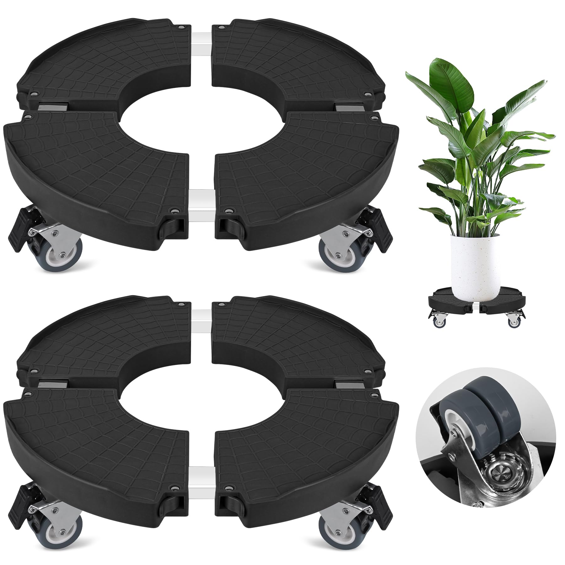 ToLanbbt plant caddy stand with 360° wheels for easy mobility of large planters