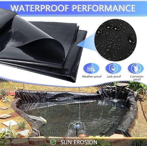 ToLanbbt black liner protects pond against soil and sediment ingress.