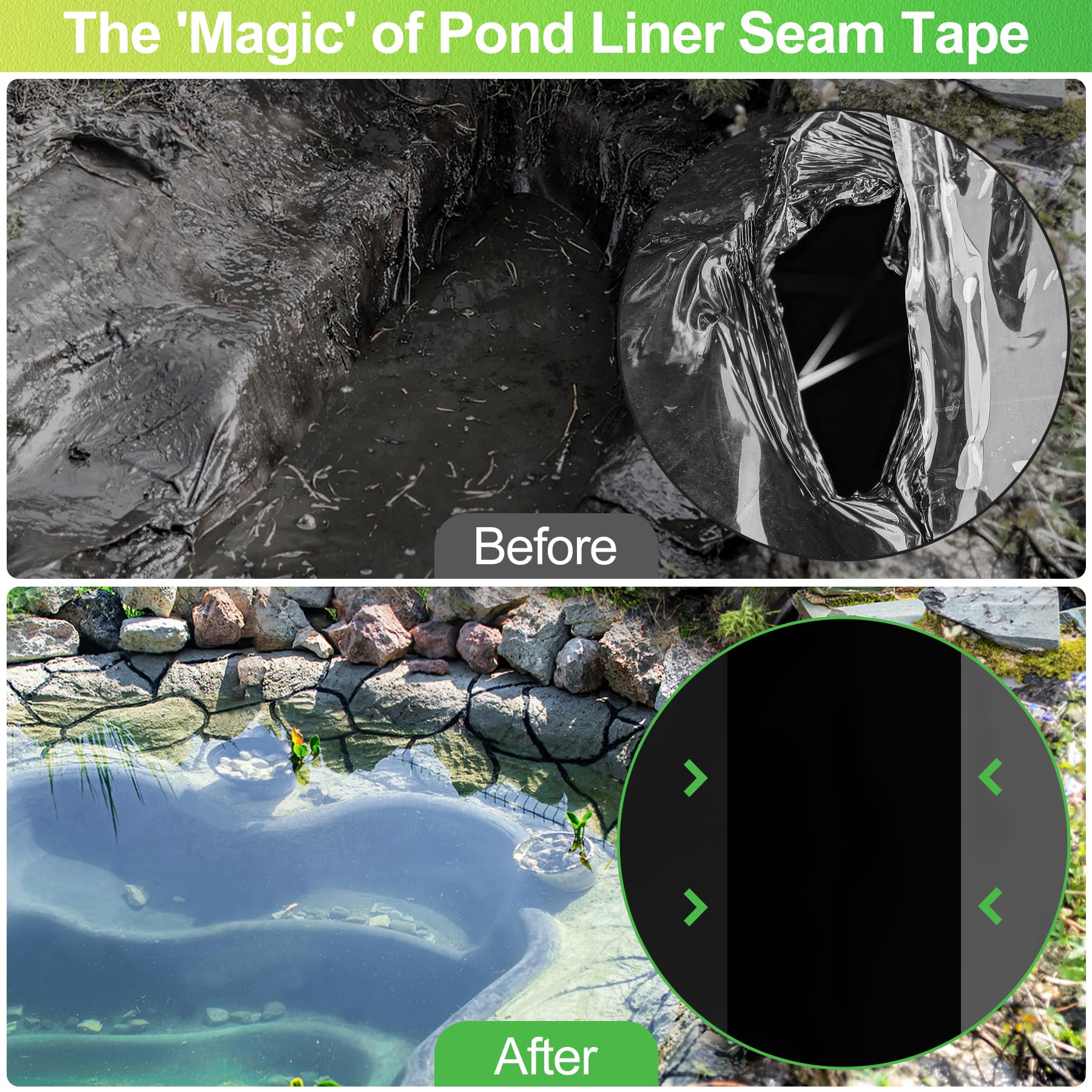 ToLanbbt patch kit for pond liner resists weather and holds fast