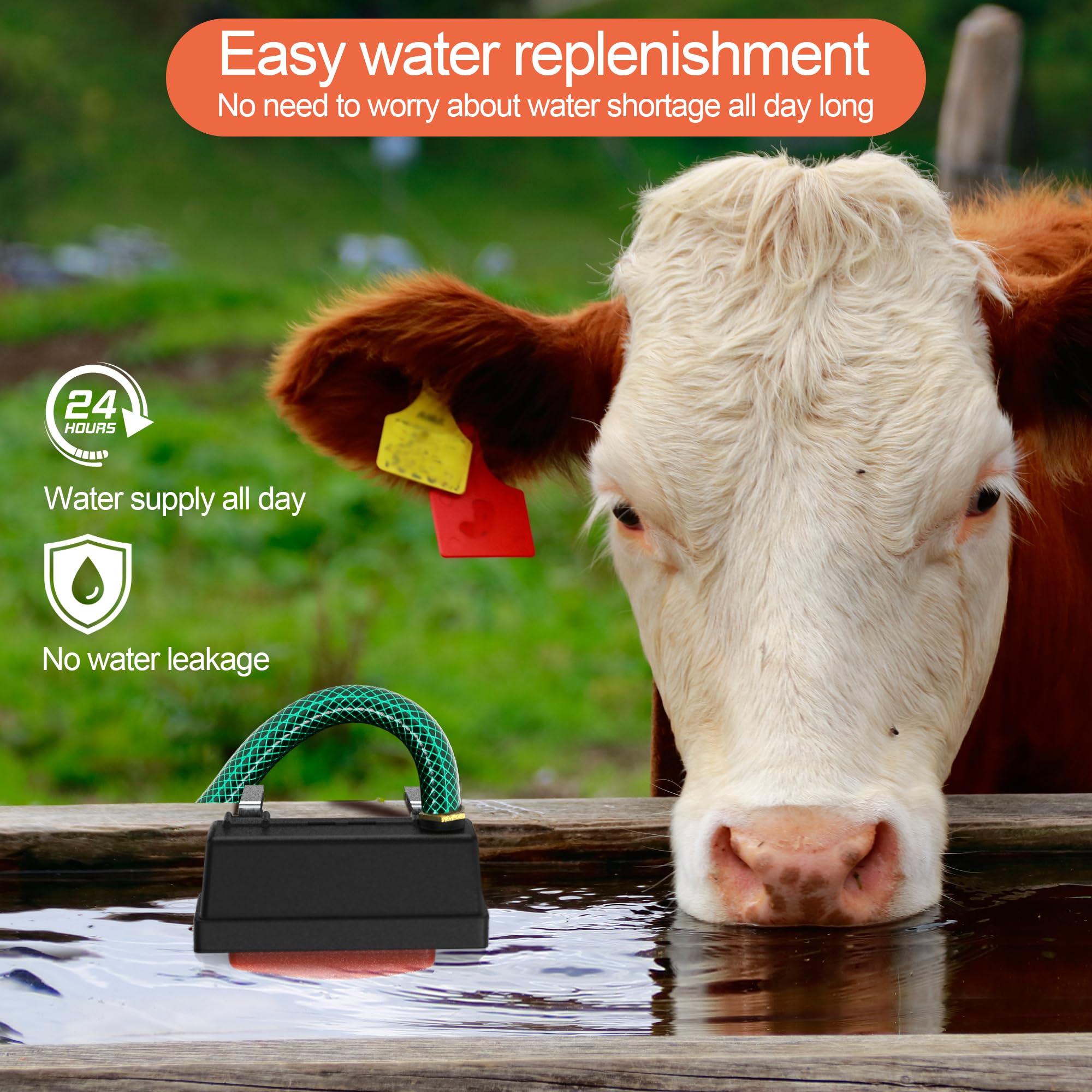 Toldear valve installed on a livestock stock tank demonstrating automatic control.