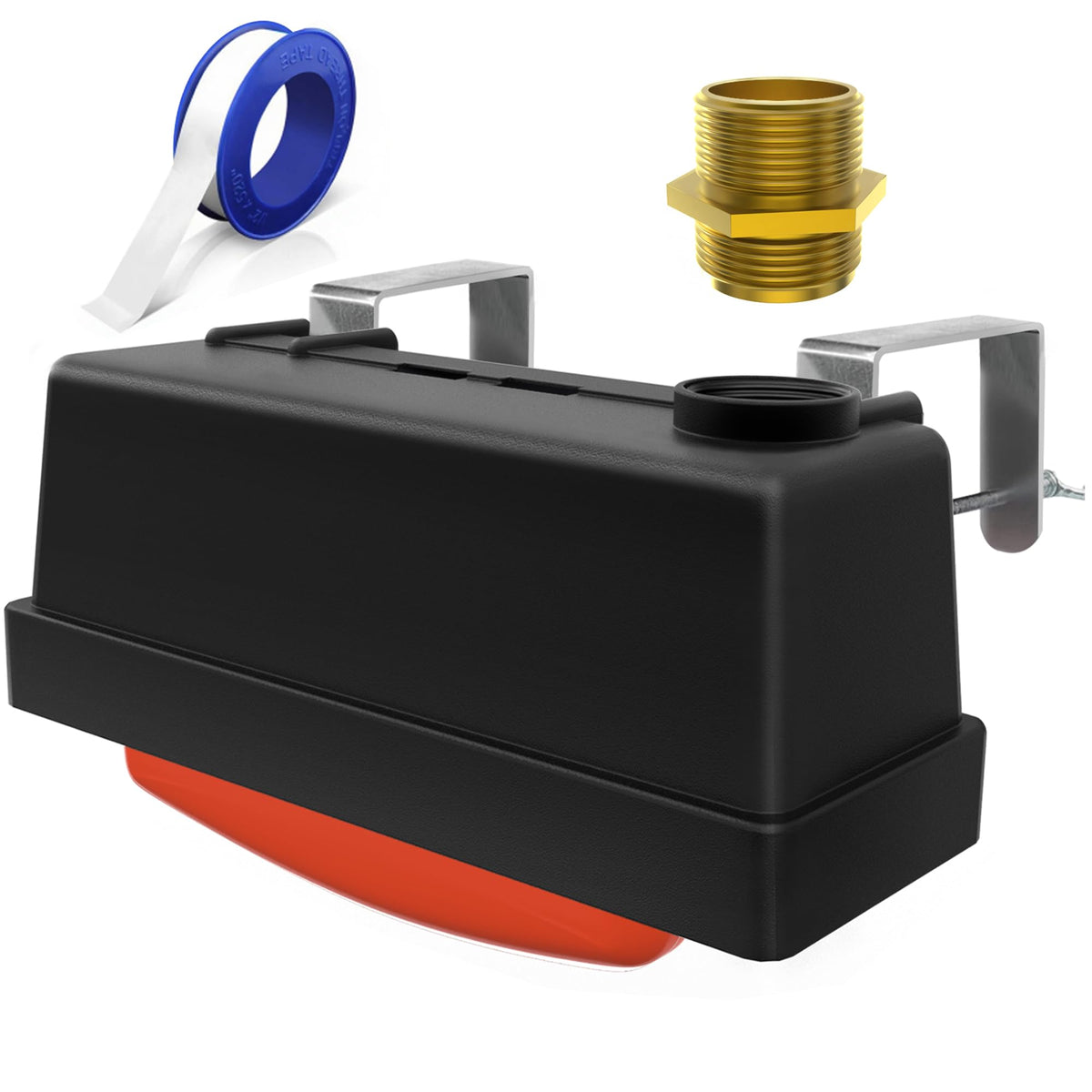 Toldear water trough float valve package ready for installation with accessories.