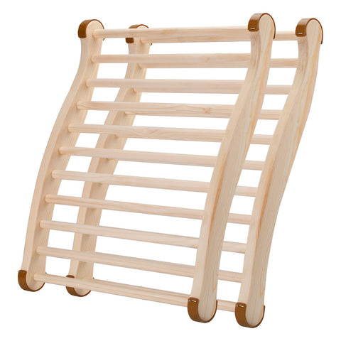Tolhyun sauna backrest in use provides ergonomic lumbar support