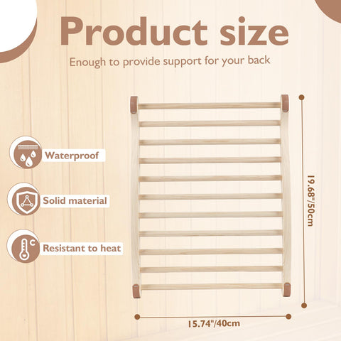 TOLHYUN Sauna Backrest anti-slip silica gel ends prevent sliding on benches