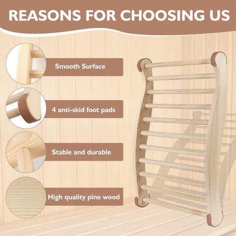 TOLHYUN Sauna Backrest hollow mesh surface provides gentle massage during use