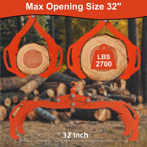 Tolpassa Four-claw grapple grips logs firmly to prevent slippage