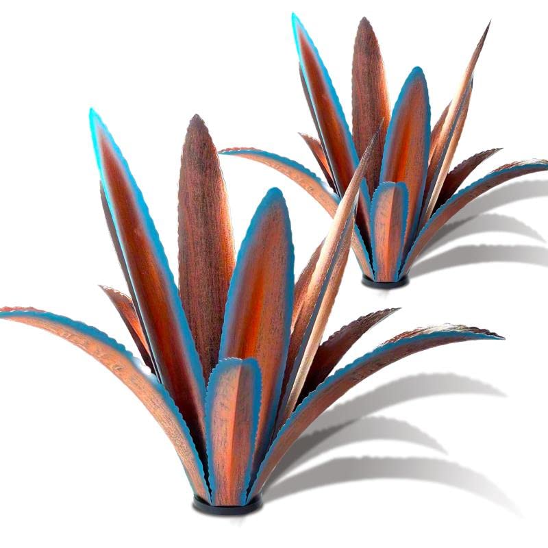 TOMBABY agave sculpture front view adds bold outdoor focal point.
