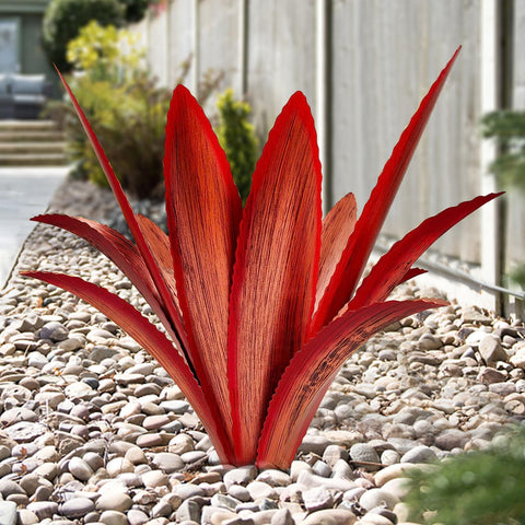 TOMBABY agave garden sculpture with 12 leaves adds a striking focal point to outdoor spaces