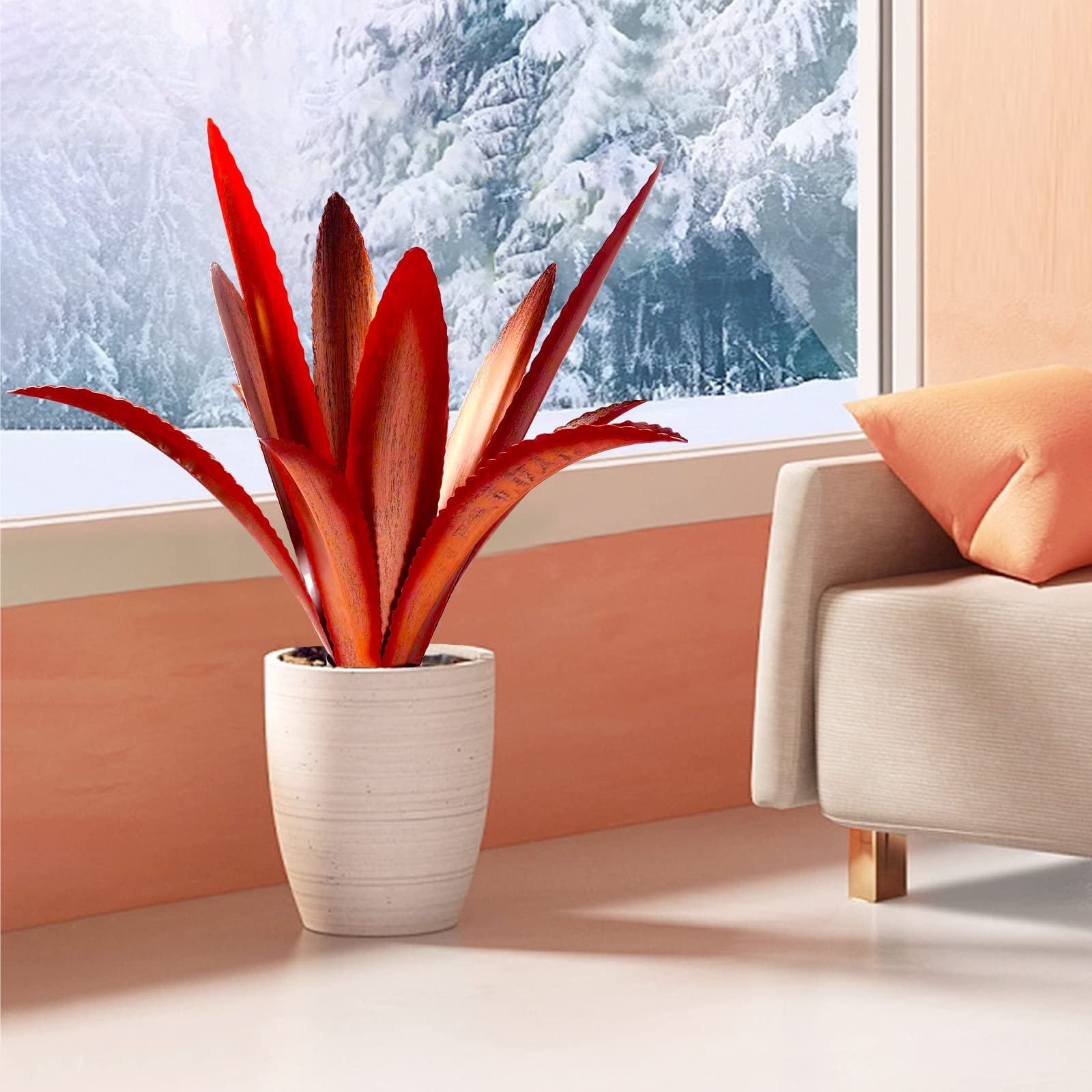 TOMBABY rust metal agave garden art withstands weather for year-round display