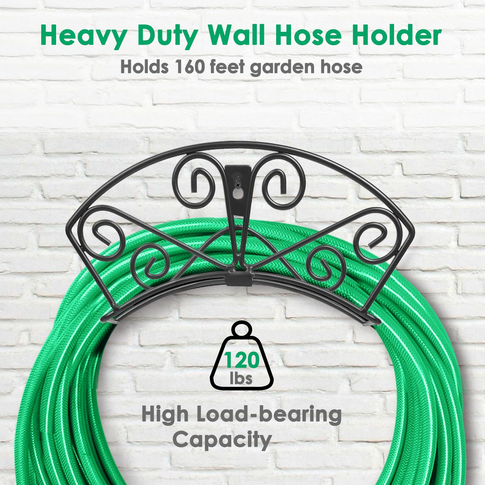 TomCare hose hanger with retro fan and floral design adds decorative appeal.