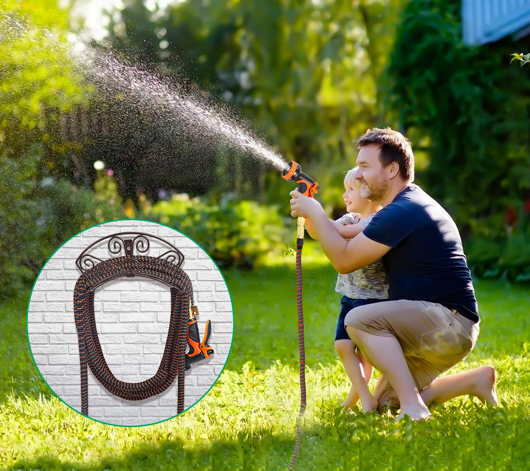 TomCare classic garden hose holder bronze adds timeless style and utility.