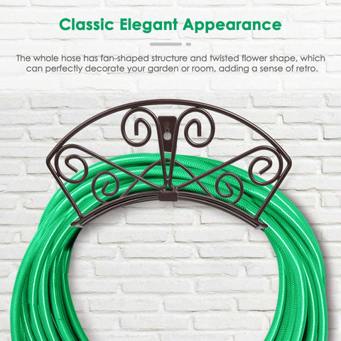 TomCare decorative hose organizer bronze features a fan shape for charm.