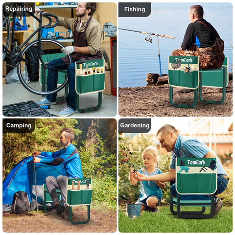 TomCare foldable and lightweight garden stool for easy transport