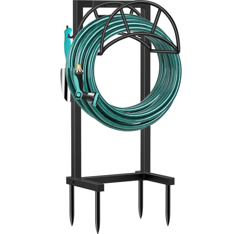 TomCare garden hose holder with 4 spikes keeps hoses off the ground for easy access.