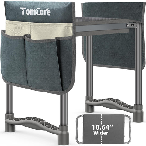 TomCare garden kneeler and seat, full view shows sturdy frame for stable kneeling