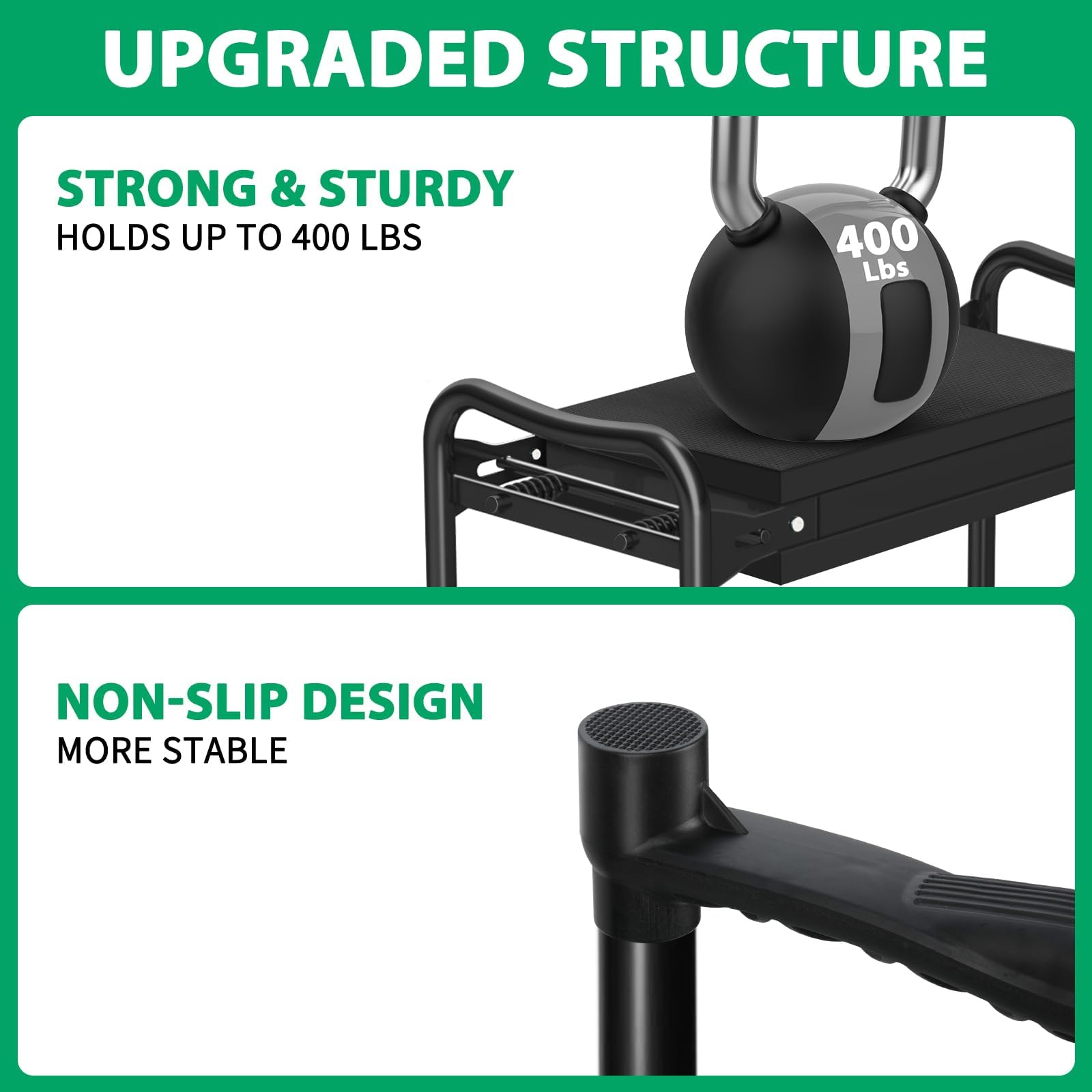 TomCare kneeler showing side tool pouches for quick access to tools.