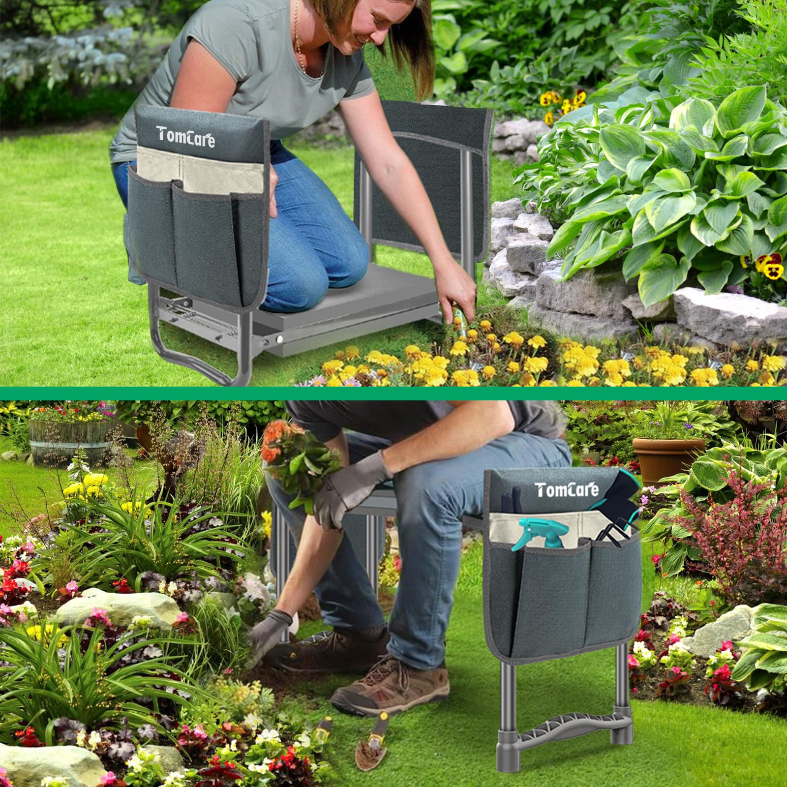 TomCare kneeler demonstrates 400 lbs weight capacity for stable use