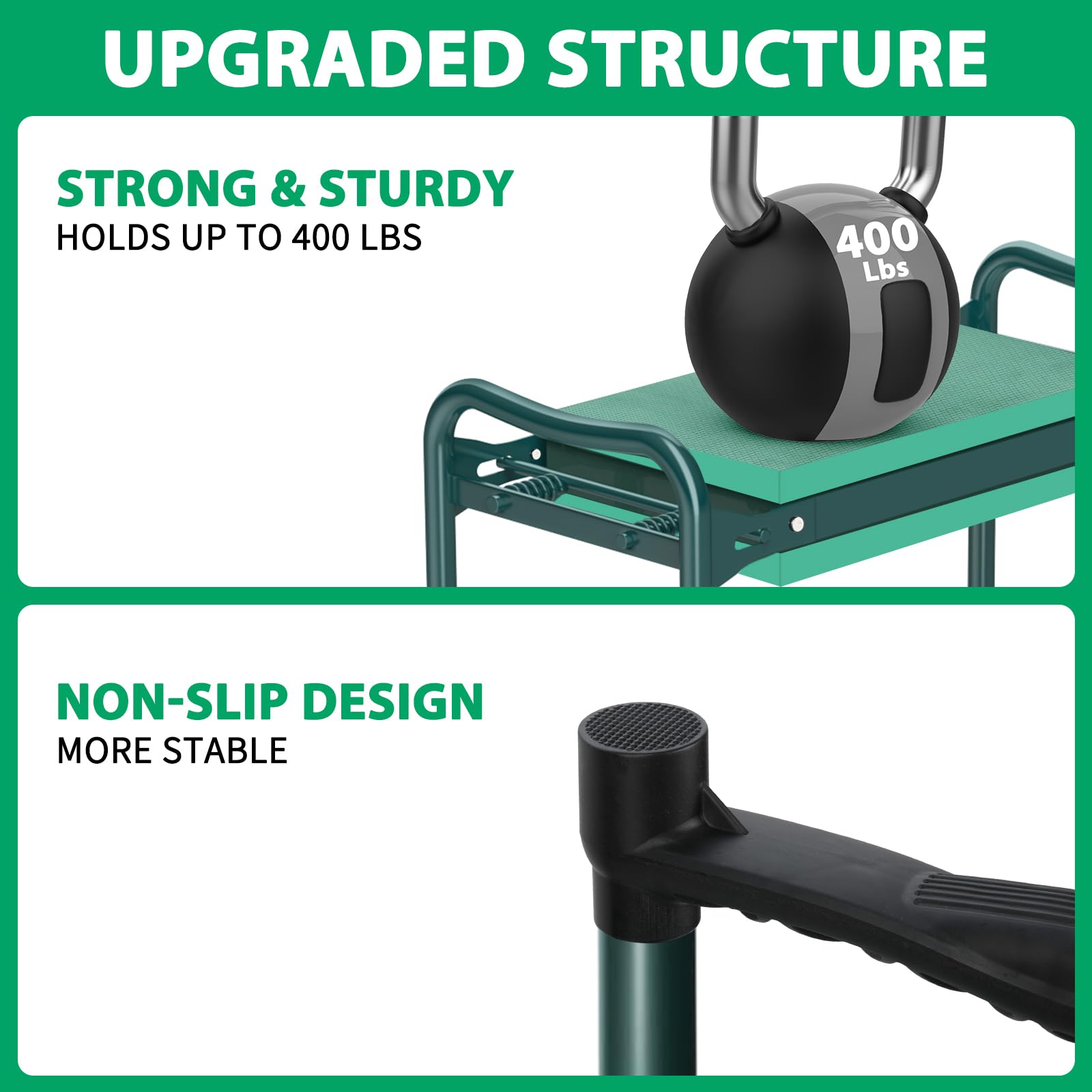 TomCare kneeler with large tool pouches keeps gardening tools handy