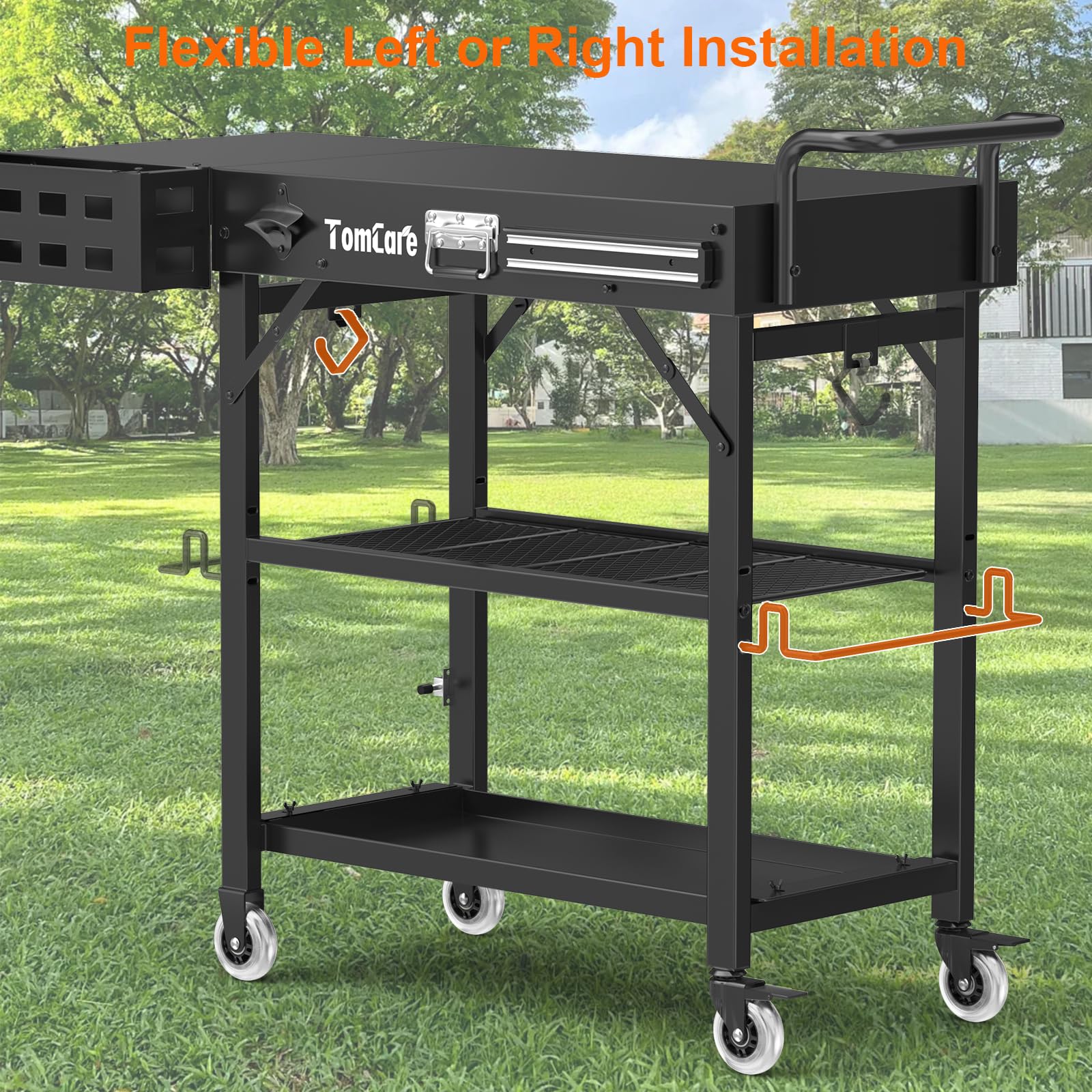 TomCare sturdy steel frame delivers durability for outdoor use.