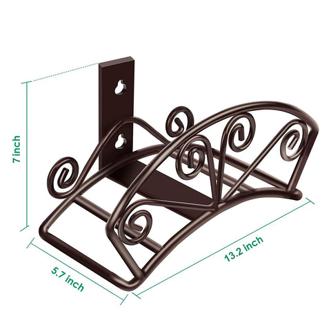 TomCare heavy-duty hose hanger in bronze supports large hoses for years.