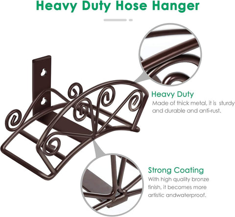 TomCare heavy-duty metal hose hanger keeps large hoses outdoors.
