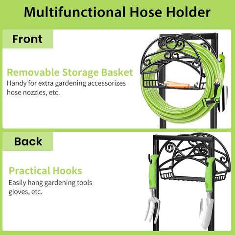 TomCare holds up to 160 feet of hose for large yards.